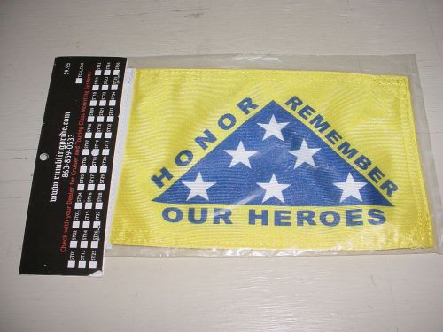 Rumbling pride motorcycle flag honor remember our heroes
