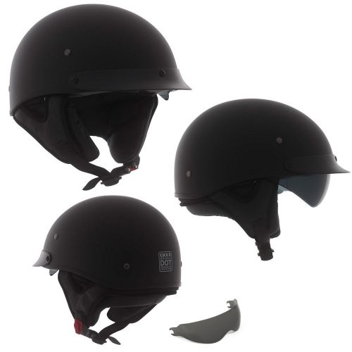Motorcycle ckx revolt rsv matte black large half helmet beanie adult