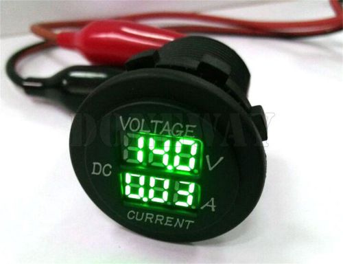 Green led dc voltage volt meter voltmeter ammeter car motorcycle 12v/24v digital