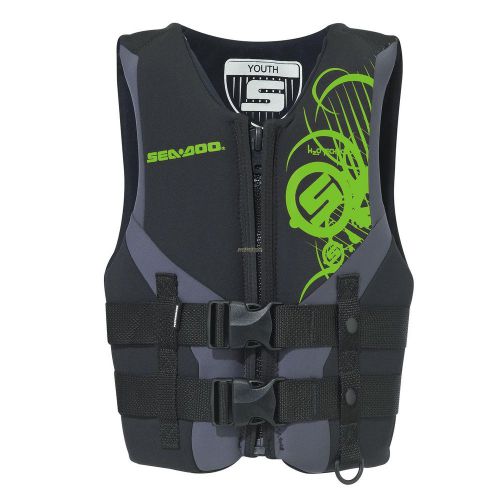 Sea-doo junior neoprene freewave pfd- life jacket  vest -green