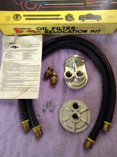 Trans-dapt 691122 single oil filter relocation kit chevy 30&#034; hose length