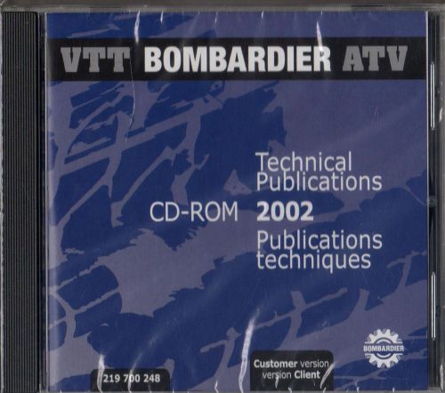 2002 bombardier atv service,parts,owners manual on cd rom 219 700 248 (951)