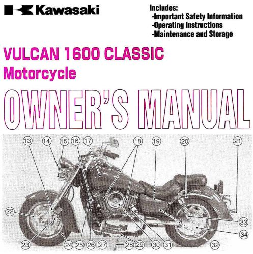 2003 kawasaki vulcan 1600 classic motorcycle owners manual -kawasaki-vn1600a1
