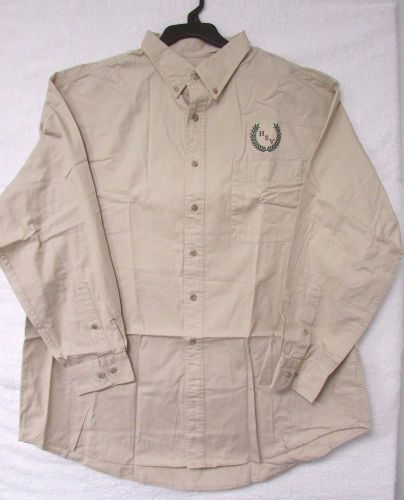 Work shirt xl long sleeve tan cotton casual sports hsv lands end a10-6