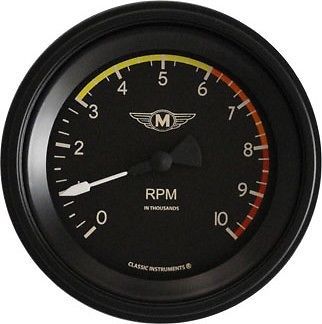 Classic instruments ma10src tachometer 10,000 rpm - moal bomber - stainless