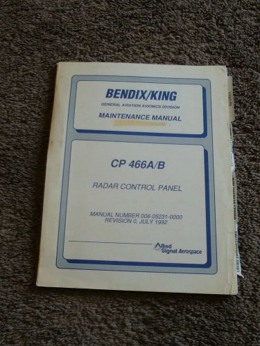 King bendix cp 466a 466b maintenance service manual radar control panel