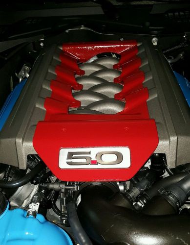 5.0 coyote mustang engine cover. painted red.