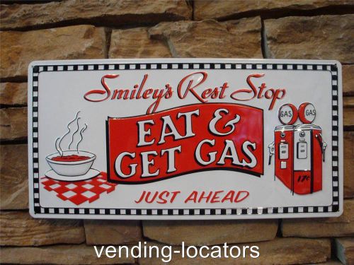 Restaurant smiley&#039;s gas station metal advertising cafe man cave garage oil bar