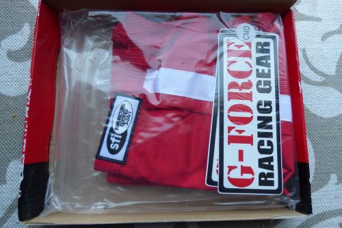 Brand new g-force racing gear gf-105 sfi red pants, size child&#039;s medium 3.2a/1