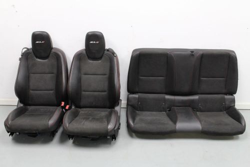 2012 camaro zl1 black leather &amp; suede seats w/ red stitching set f&amp;r used oem gm