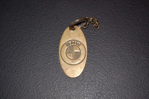 Vtg bmw brass key fob ring chain