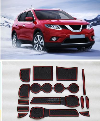 15pcs interior door mat cup pads holder for nissan rogue x-trail 2014 2015