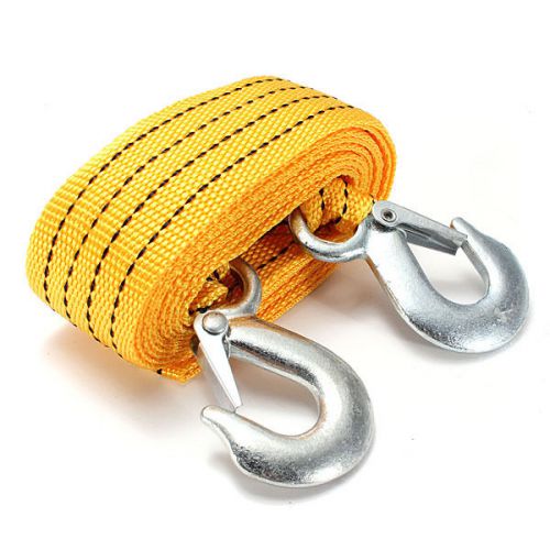 New 3t 2.8m tow towing pull rope 2 heavy duty forged steel hooks