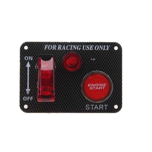 Car racing ignition switch panel engine start push button red led toggle 12v
