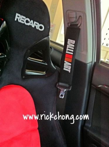 Mitsubishi lancer ralliart seat belt shoulder pads with ralliart logo 2pcs