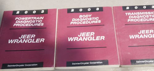 2003 jeep wrangler oem diagnistic procedures - set of 3 service manual books