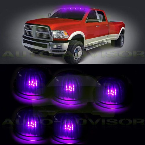 5pcs 1313a smoke covers t10 43528 purple trailer cab marker clearance led light