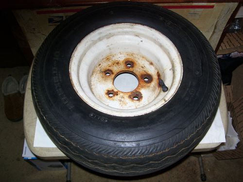 Tow-master 20.5x8.0-10 trailer tire 5 lug white wheel  8 ply used