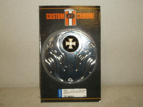 "ace metal" iron cross derby cover for 1970-1998 harley davidson big twins-$82