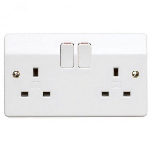 Mk double plug sockets k2747 wh 13a 2g dp switch socket