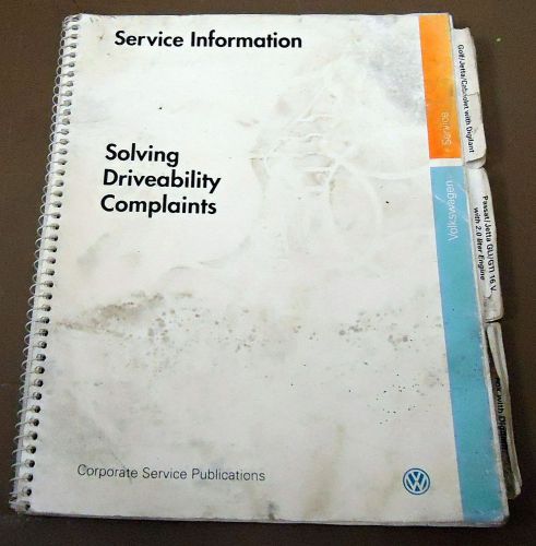 Vw service information book, solving driveability complaints ~ volkswagen
