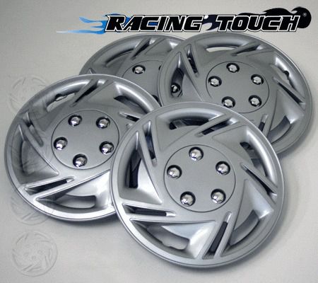 #602 replacement 14&#034; inches metallic silver hubcaps 4pcs set hub cap wheel cover