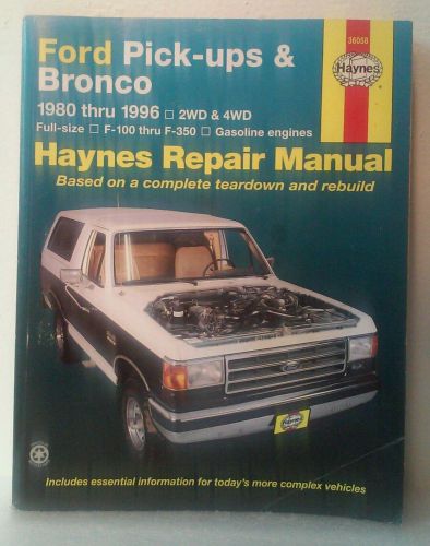 80-96 ford pick up and bronco haynes #36058 1980 to 1996 f150 f 150 f250 ranger