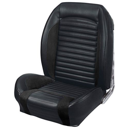 1967 mustang coupe seat upholstery sport r black gray stitching f/r foam tmi