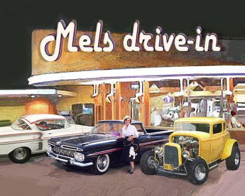 Your hot rod at graffiti&#039;s mels drive-in great gift