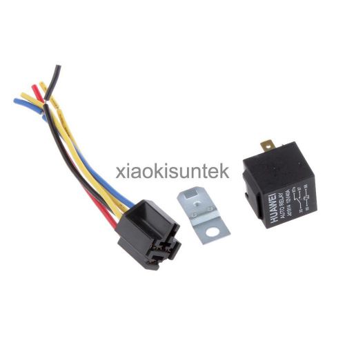 Black car truck auto heavy 12v 40a spst relay relays kit 5pin for fuel pump