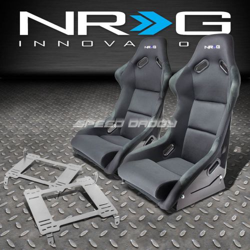 Nrg fiberglass bucket racing seats+stainless steel bracket for 05+ gt500 mustang