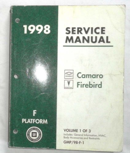 1998 chevrolet camaro and pontiac firebird service repair manual original gm