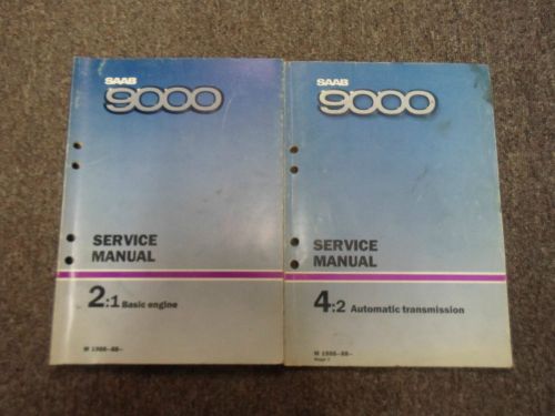 1986 87 1988 saab 9000 2:1 4:2 basic engine auto transmission service manual set