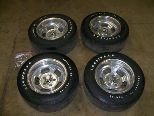 Ansen sprint 15x8 vintage aluminum wheels and goodyear tires