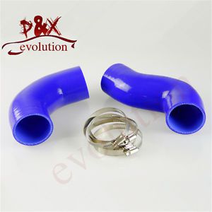 Intercooler pipe twin turbo silicone hose for bmw 335 e90 +clamps blue