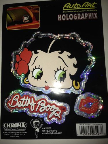 Betty boop-holographix auto art decal stickers-3 (three) stickers-collectible