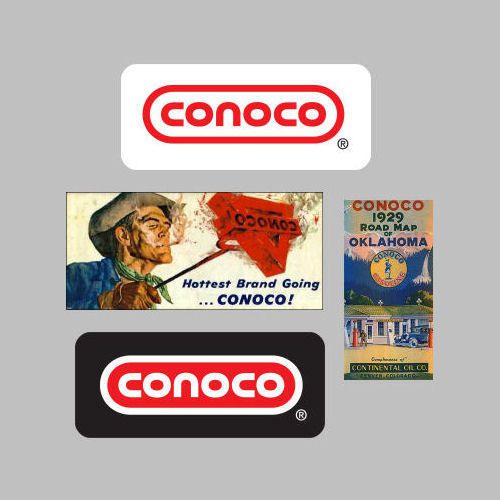 4 conoco decals stickers gas logo ads map