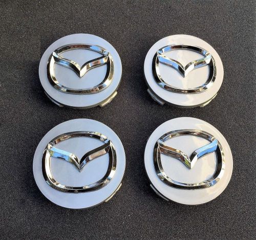 Mazda 3 5 6 cx-7 cx-9 wheel center hub cap 56mm silver with chrome logo