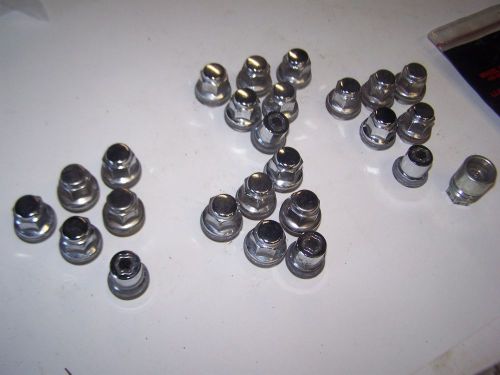 Set of 24 12 x 1.5 metric chrome aftermarket lug nuts with mcgard locks/key