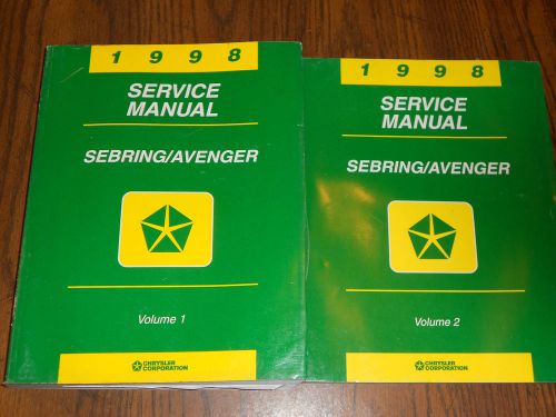 1998 chrysler sebring / dodge avenger shop manual set / original books!!
