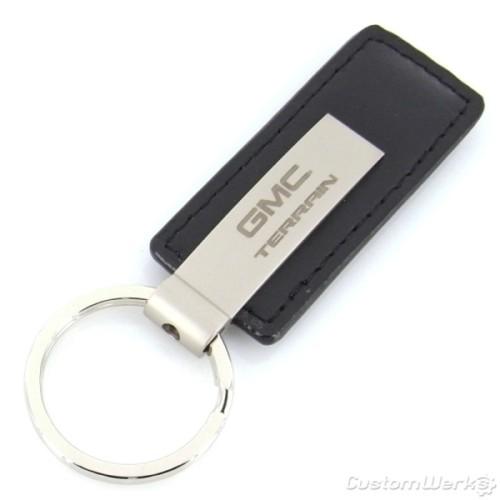 Gmc terrain black leather rectangular key chain