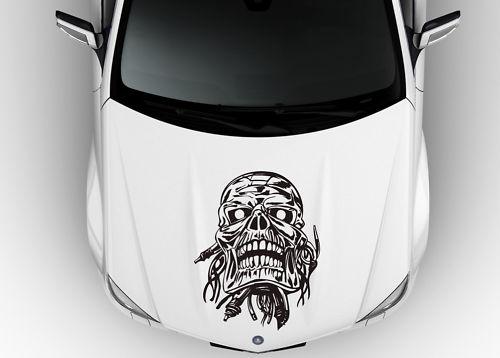 Terminator skull hood vinyl decal sticker car truck 092