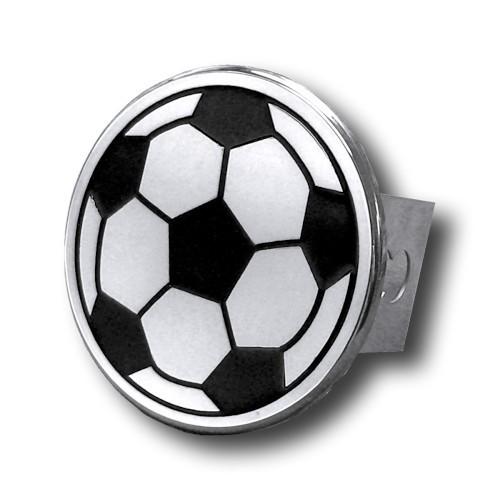 Soccer ball chrome trailer hitch plug made in usa genuine