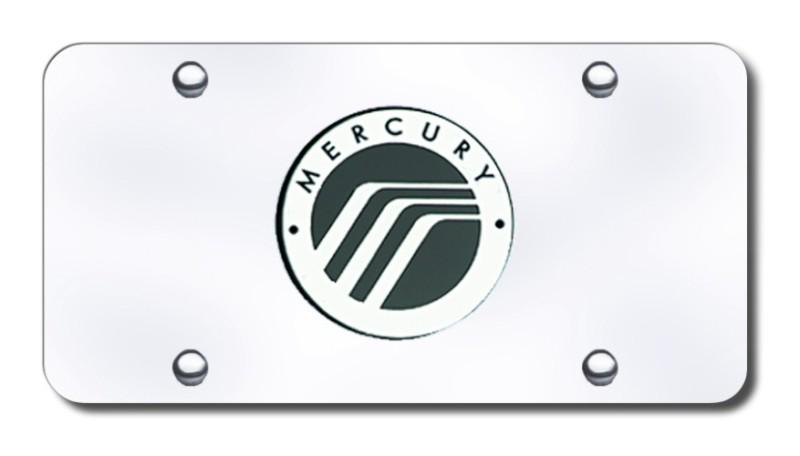 Ford mercury logo chrome on chrome license plate made in usa genuine