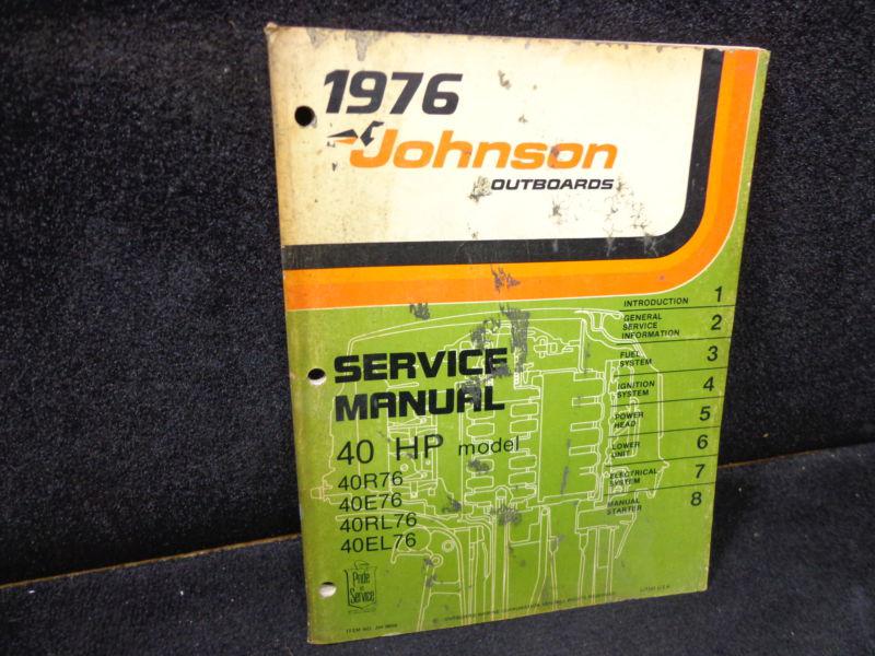 Factory service manual #jm7609 for 1976 johnson 40hp 0utboard - repair manual