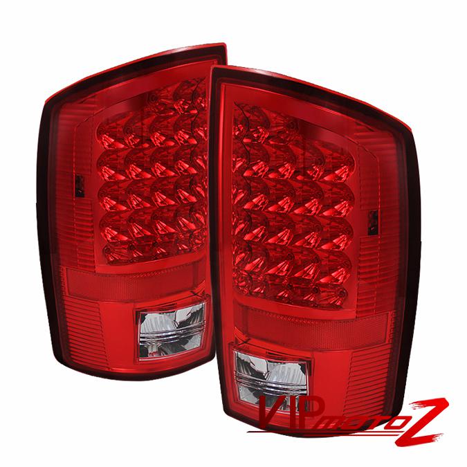 2007-2008 dodge ram 1500 2006-2009 dodge ram 2500 3500 red/clear led tail lamps