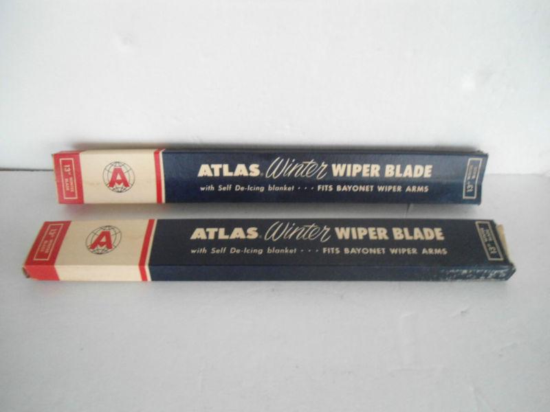 Vintage nos atlas 13" winter wiper blades 1950's-1960's wiper blade set 1 pair 
