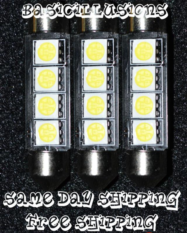 3x 42mm 4 smd pink led dome map light bulb 211 211-2 212-2 569 578 4410