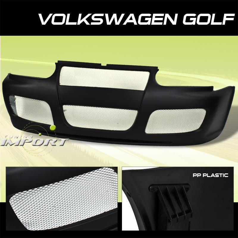 1pc design gti style front bumper cover+mesh grille vw gl/gti/vr6 wagon new