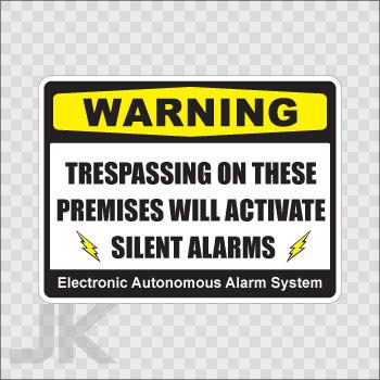 Decal stickers sign signs warning danger caution alarm system 0500 z4z6x